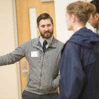 high school students interacting with medical project